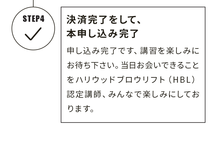 決済完了をして、本申込み完了