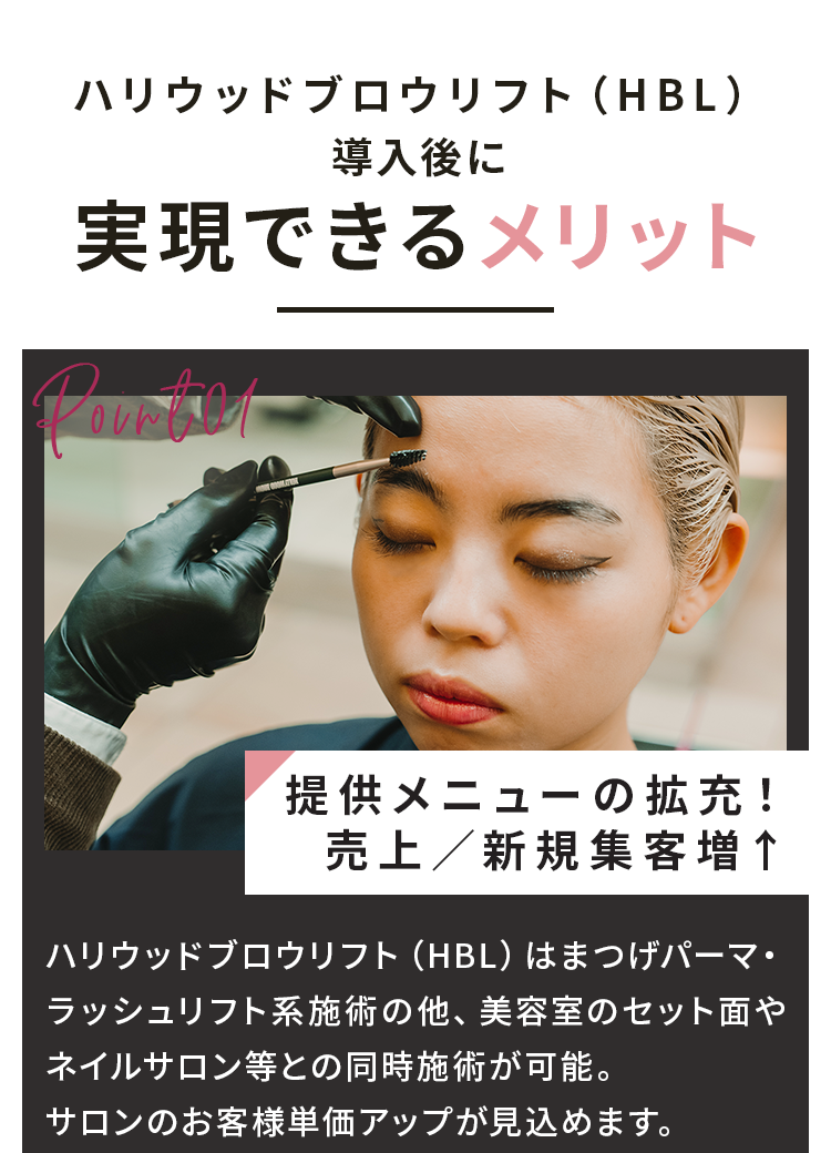 HBL導入後に実現できるメリット ポイント1 同時施術で単価大幅アップ
